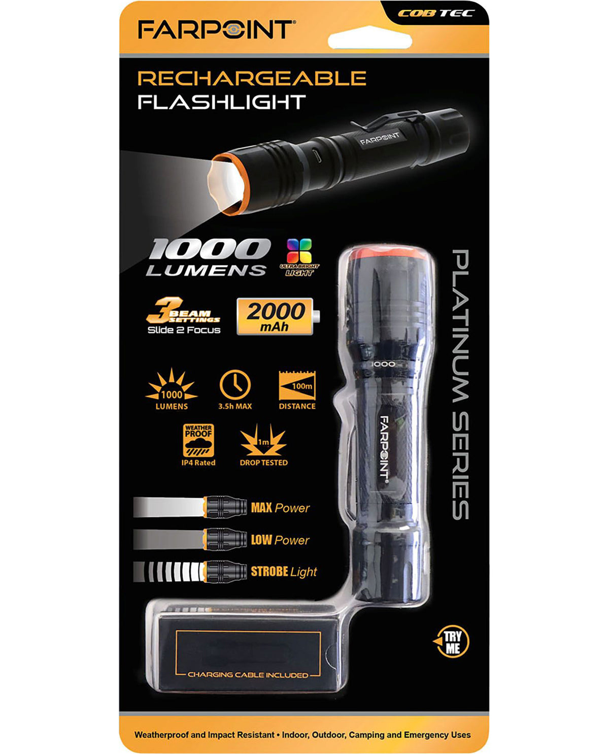 Farpoint Rechargeable Flashlight