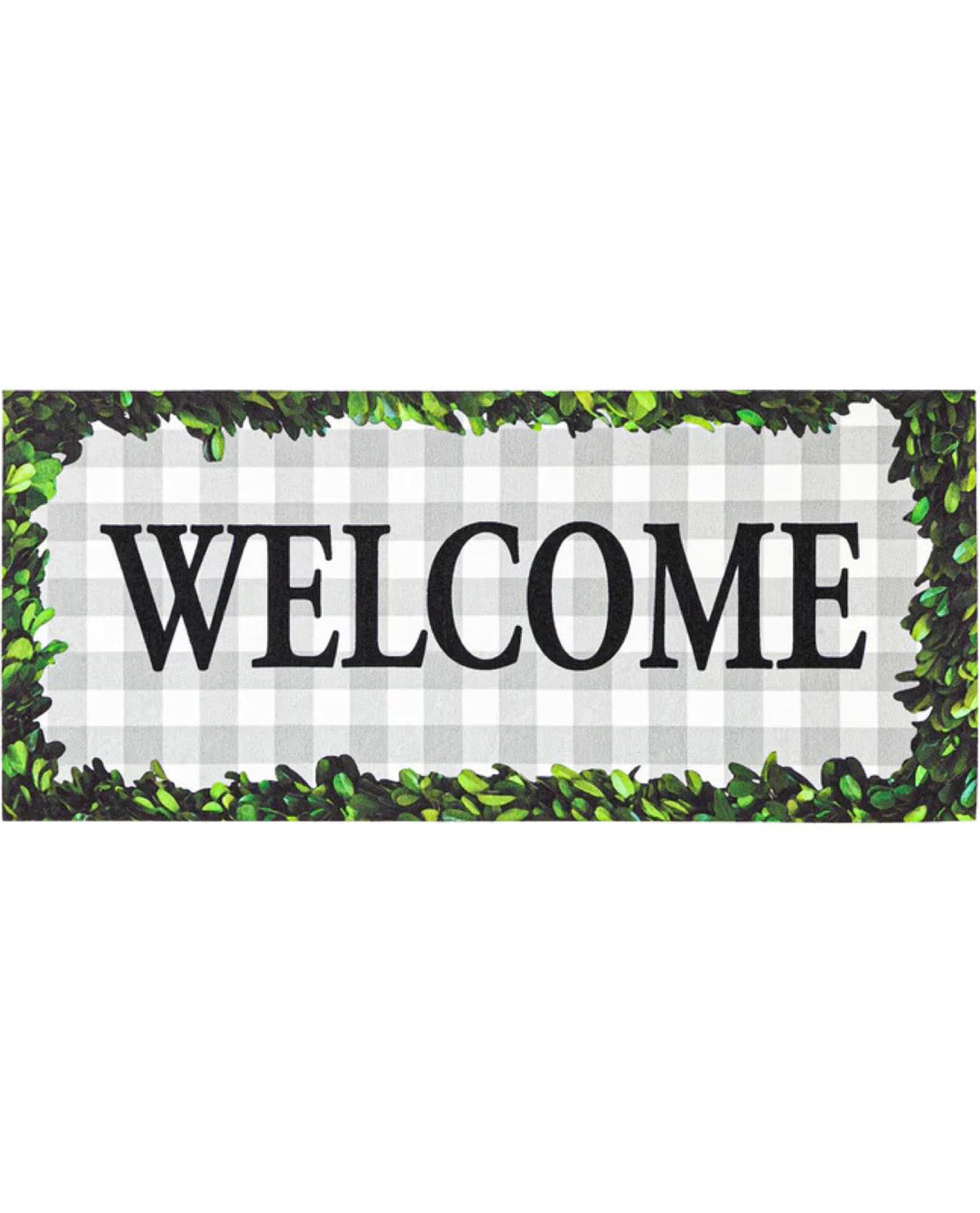 Boxwood Framed Plaid Welcome Sassafras Switch Mat