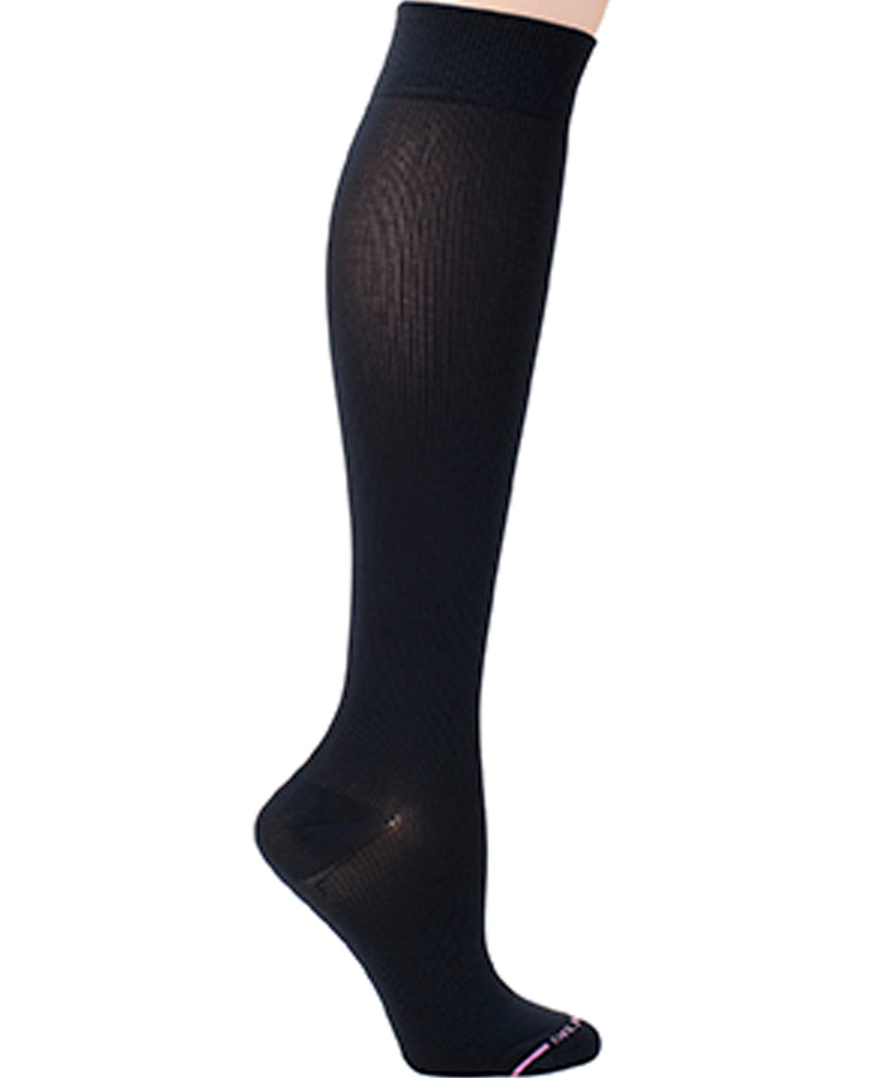 Dr. Motion Compression Solid Black Knee High Socks