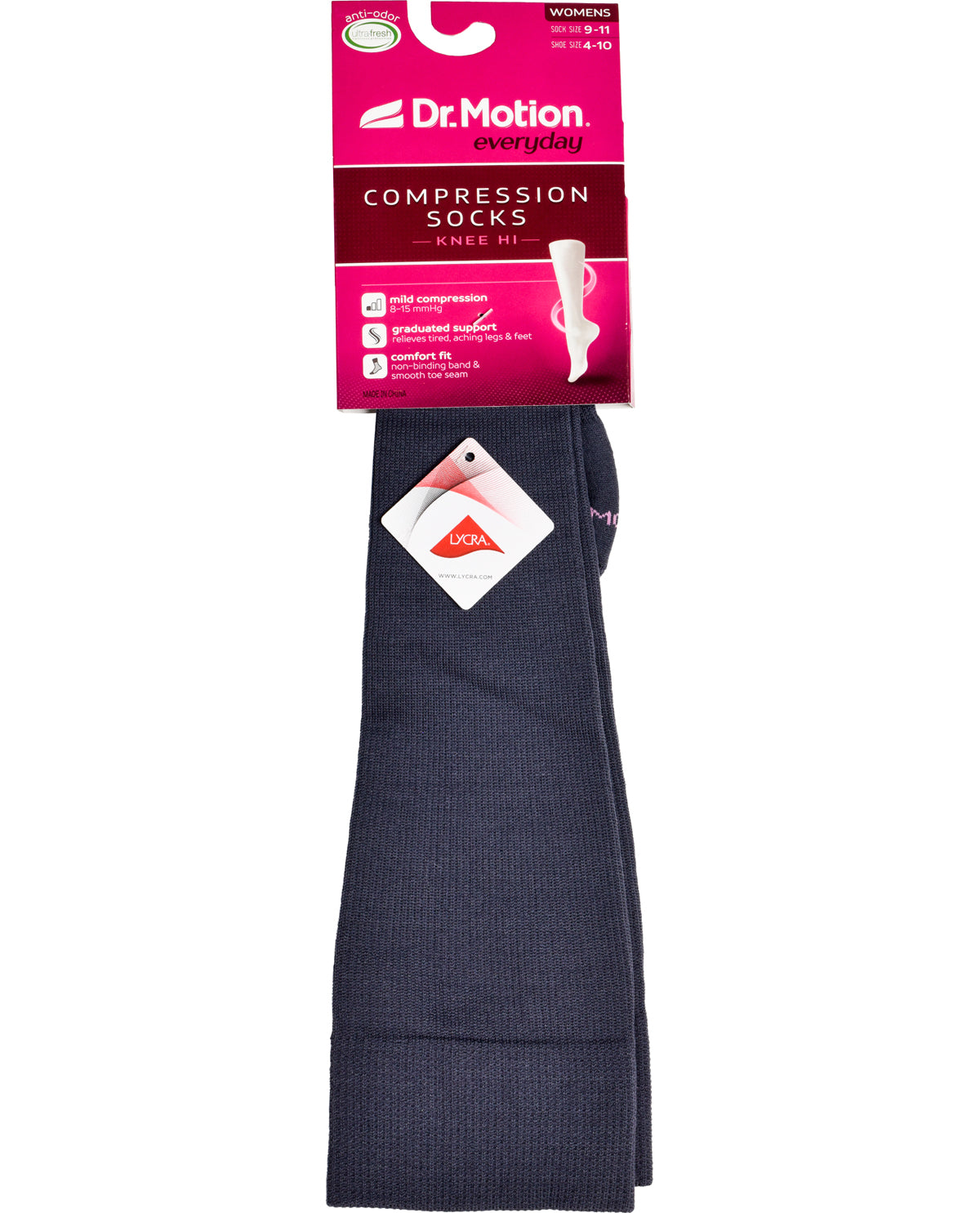 Dr. Motion Compression Solid Grey Knee High Socks