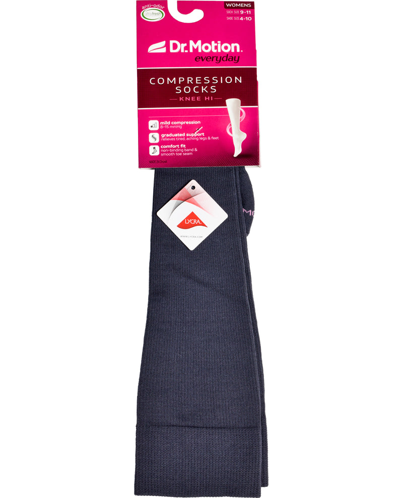 Dr. Motion Compression Solid Grey Knee High Socks