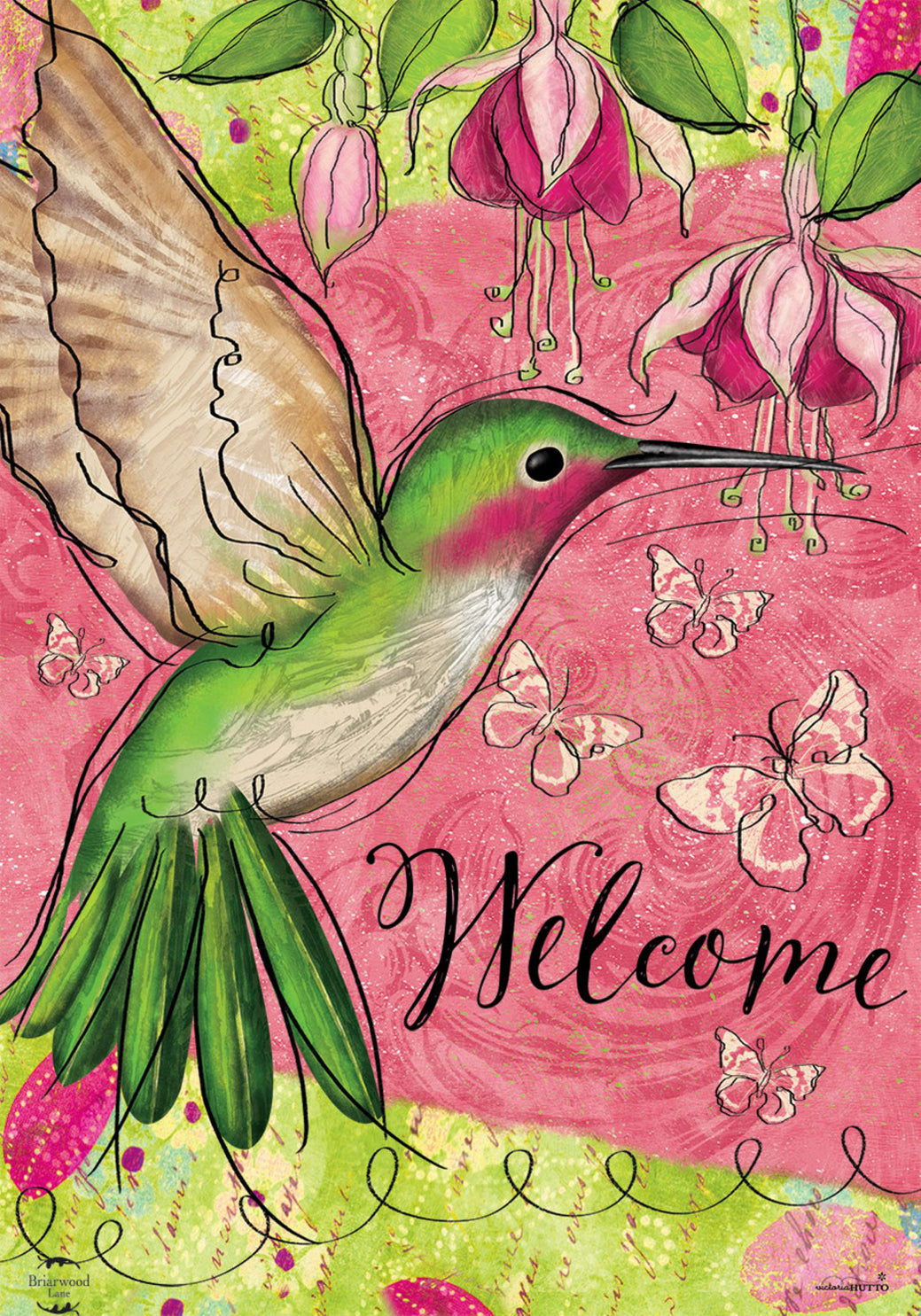 Blissful Hummingbirds Garden Flag