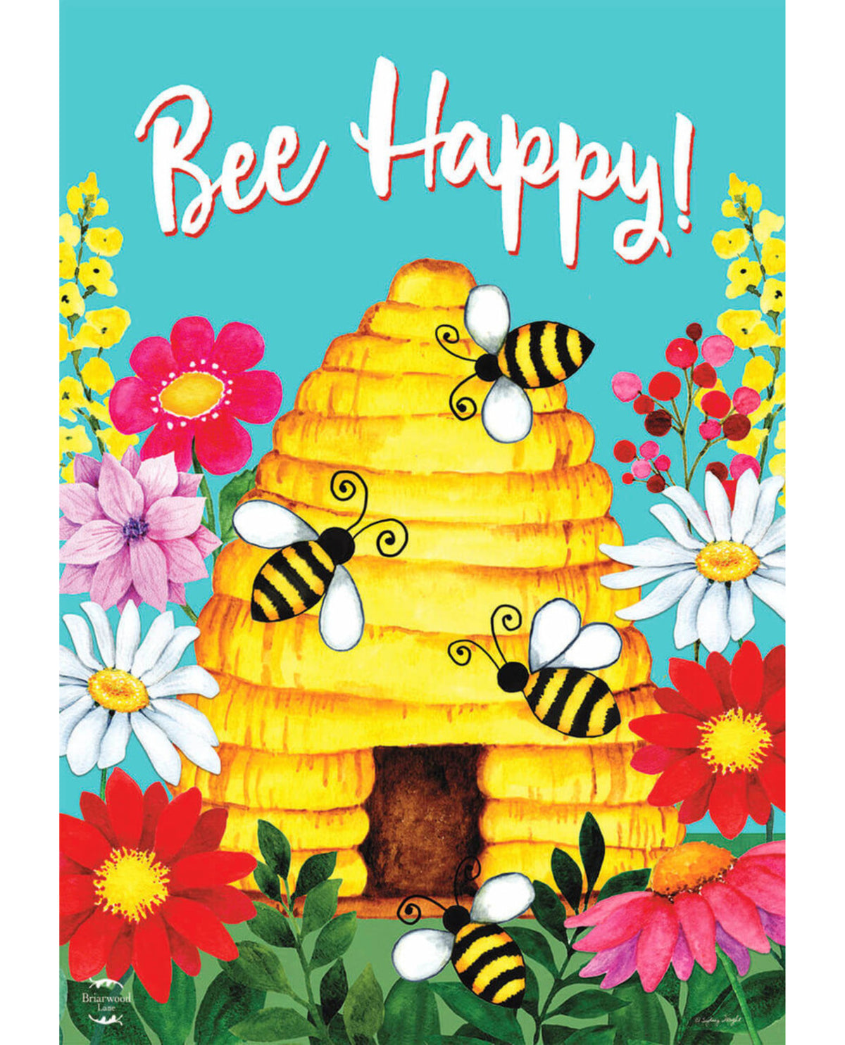 Bee Happy Hive Garden Flag