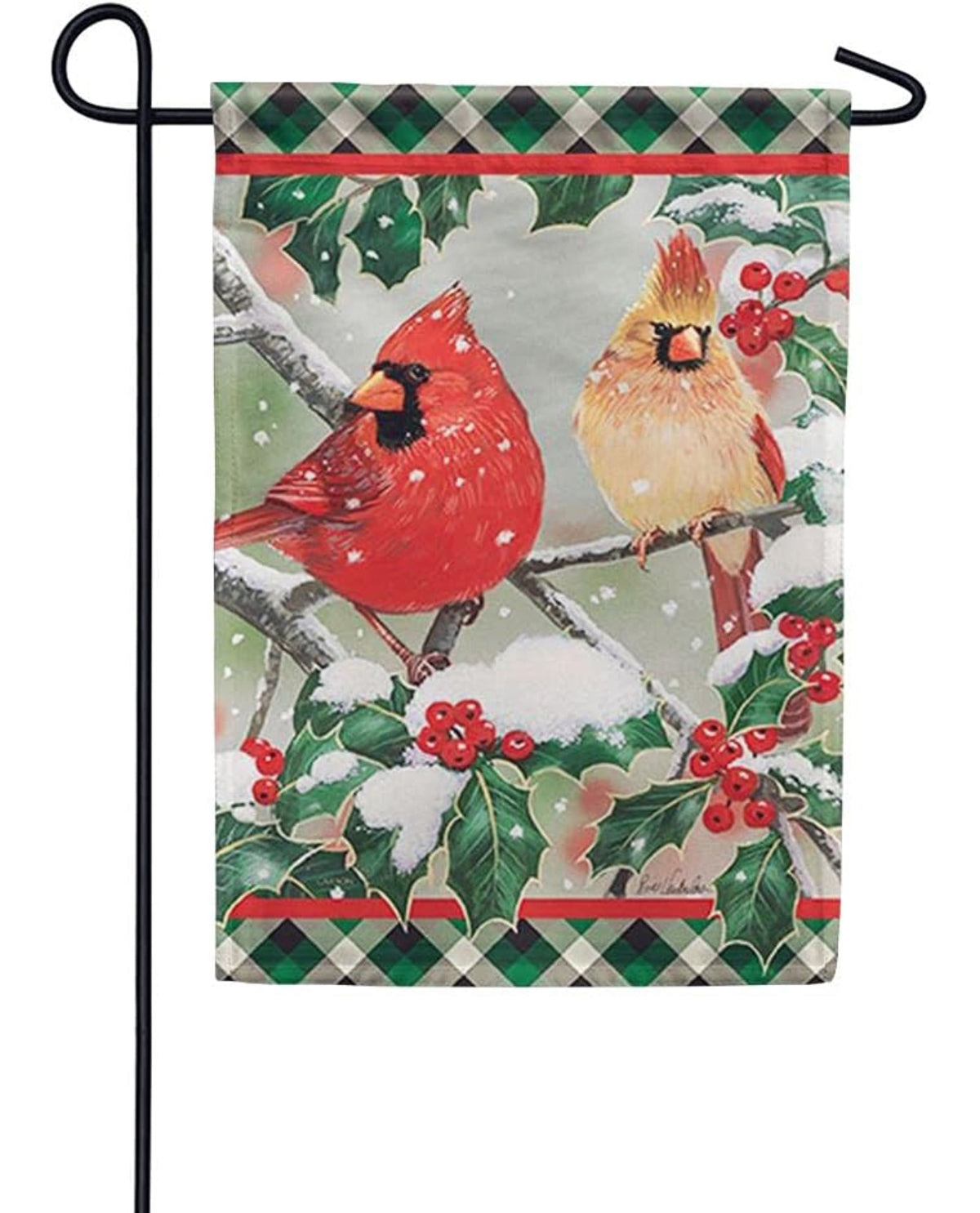 Cardinals Holly Garden Flag