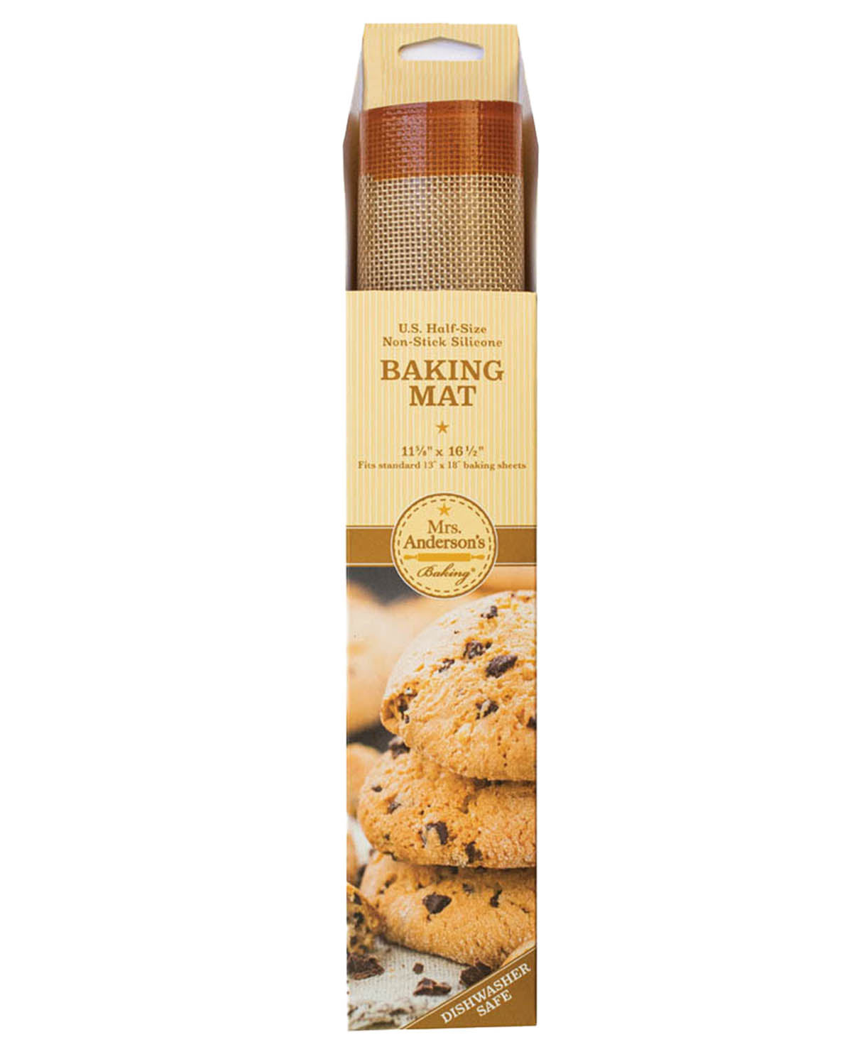 Baking mat packaging with cookies on a white background