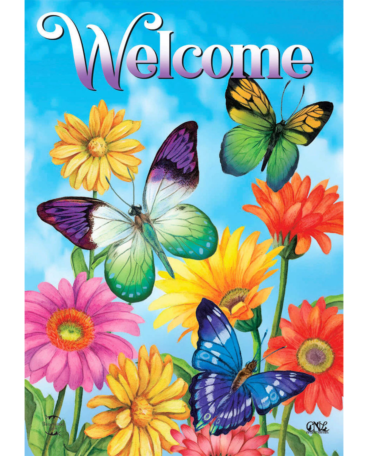 Butterflies Spring Garden Flag