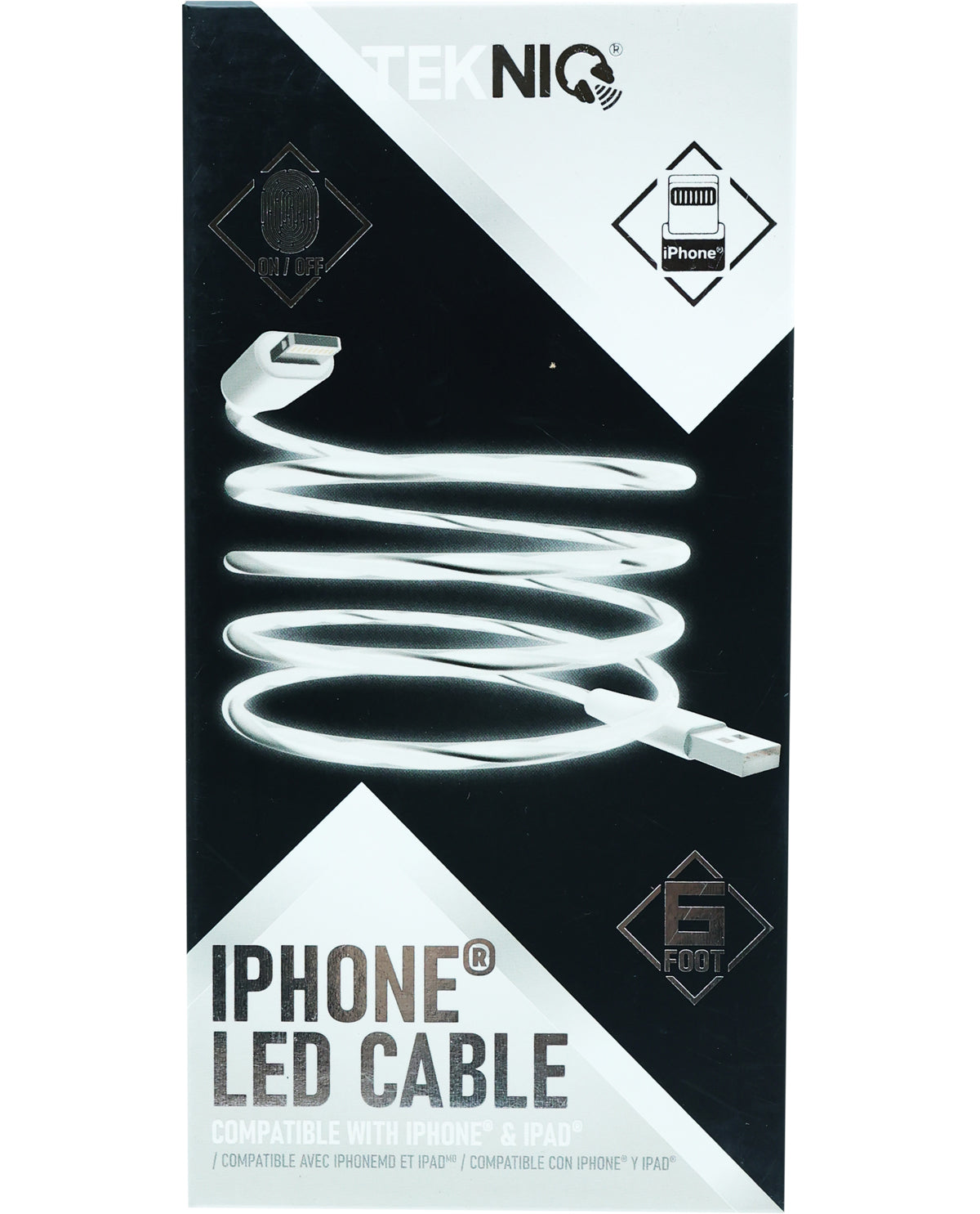 6Ft. iPhone LED Flowing Colors Sync & Charge Cable