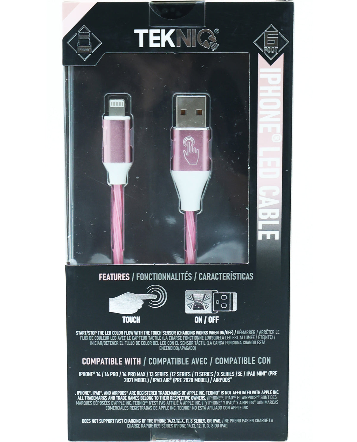 6Ft. iPhone LED Flowing Colors Sync & Charge Cable
