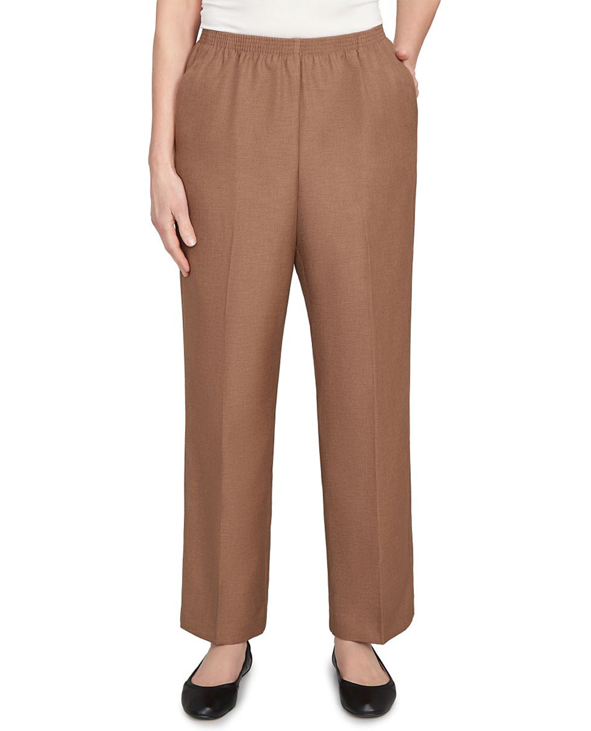 Alfred Dunner Petite Classic Pant Medium Taupe