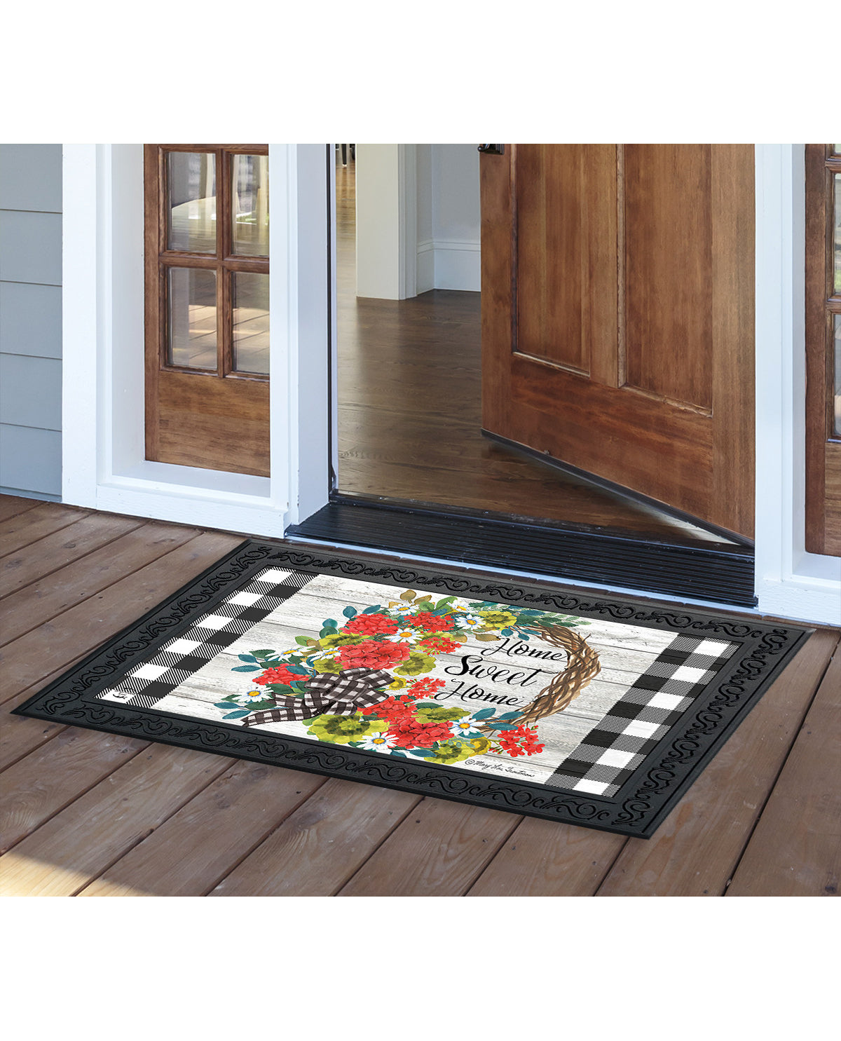 Geranium Wreath Summer Doormat