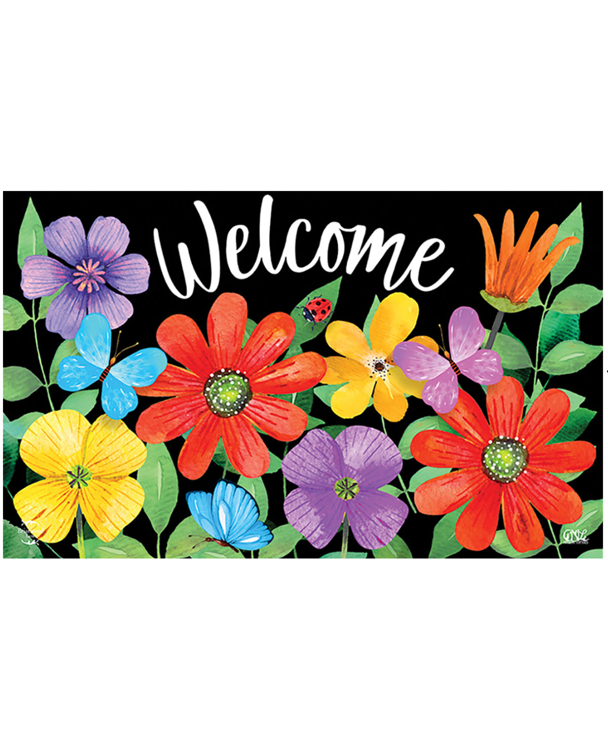 Whimsy Flowers Doormat
