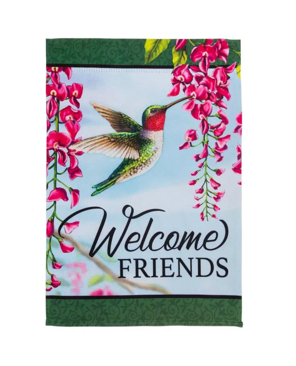 Welcome Friends Hummingbird Garden Flag