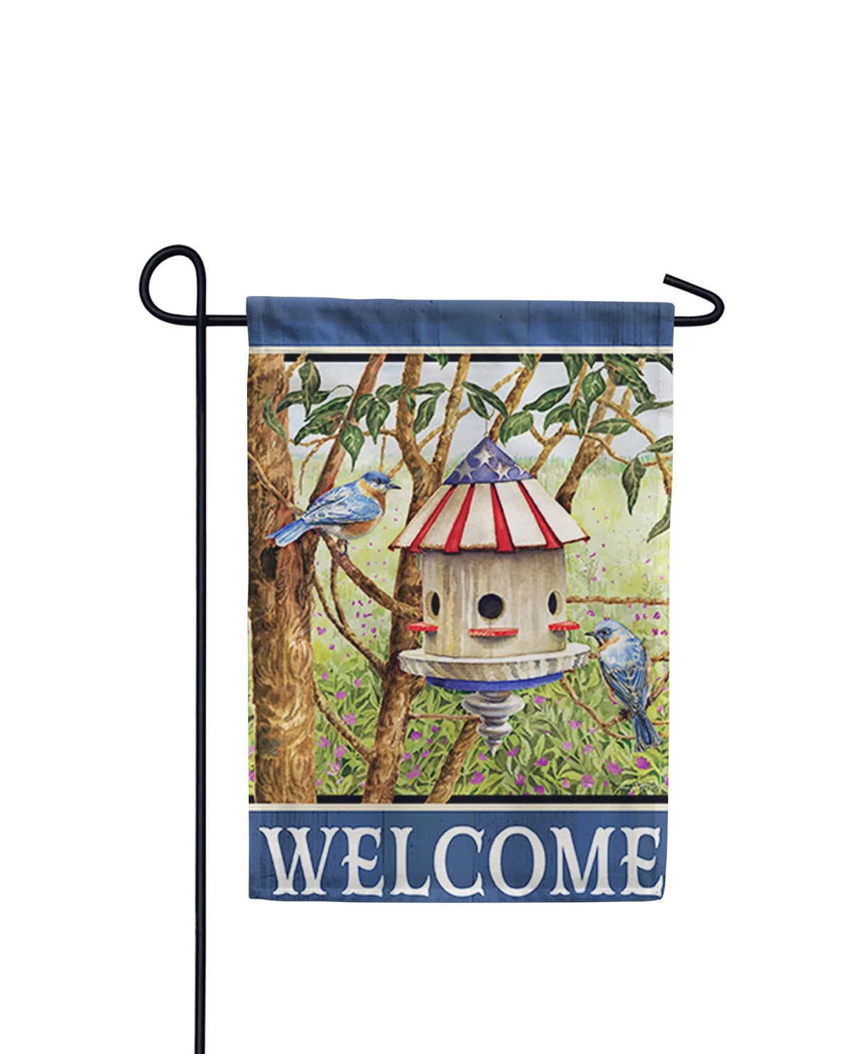 Welcome Bluebirds Garden Flag