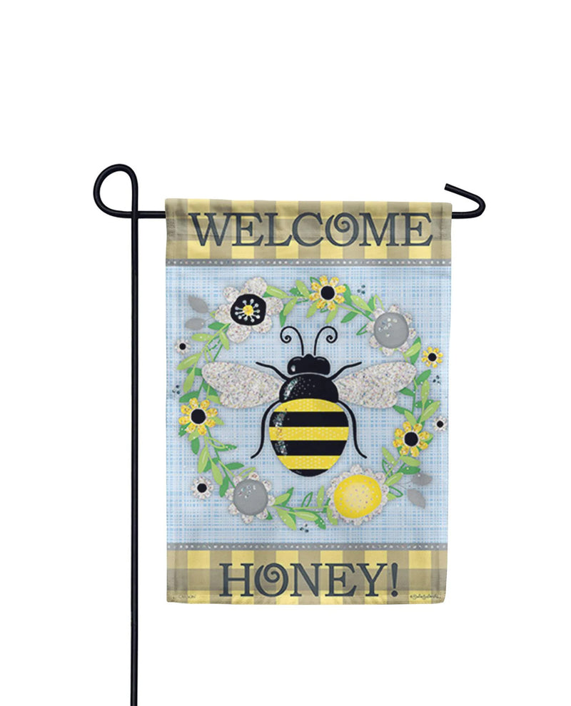 Bee Wreath Garden Flag