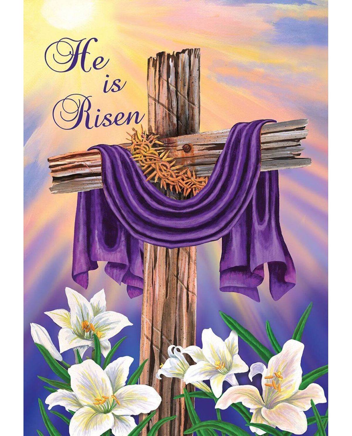 Easter Cross Garden Flag