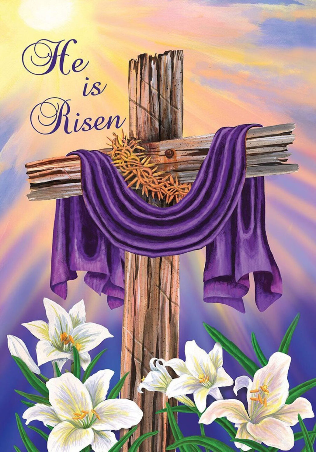 Easter Cross Garden Flag