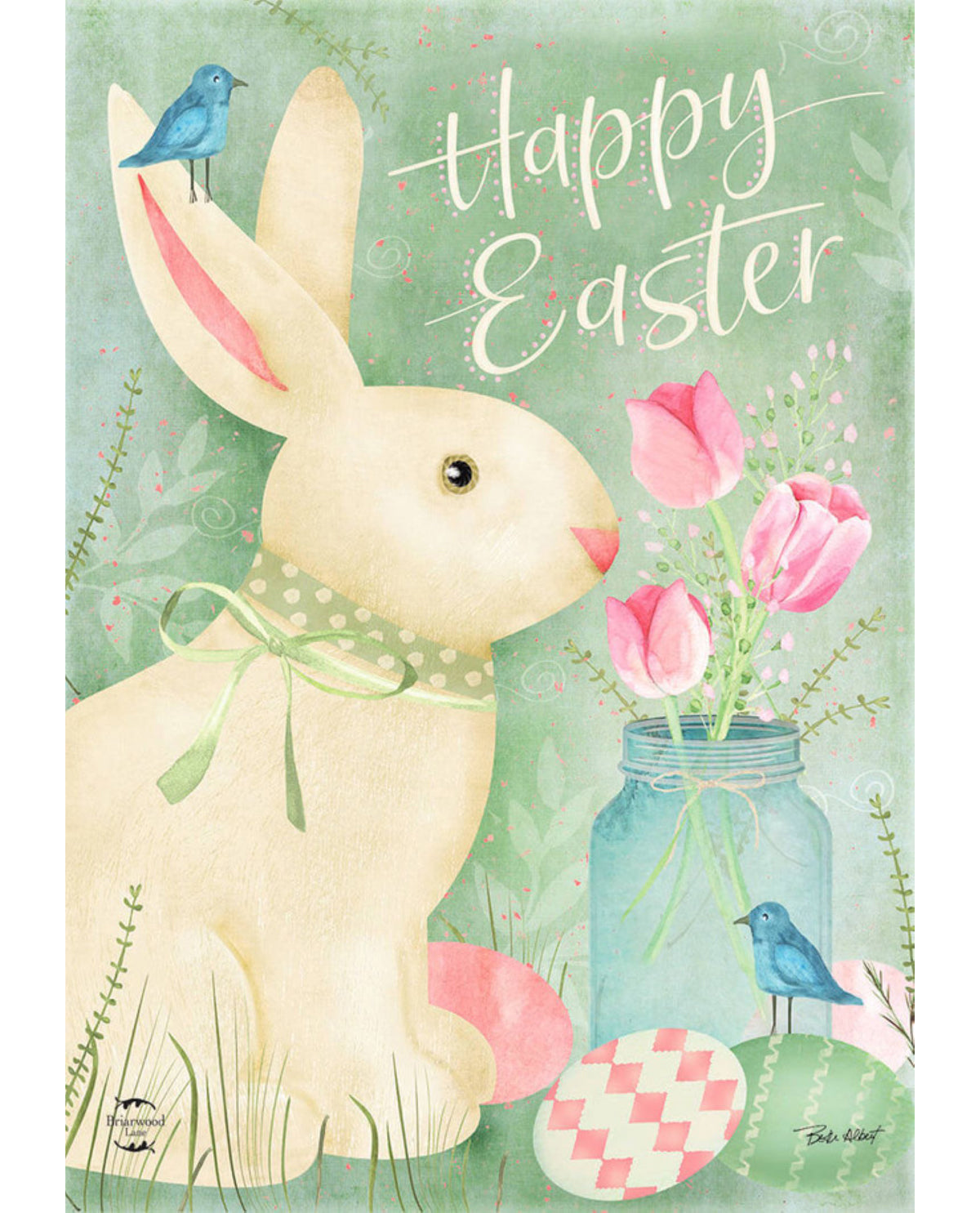 Easter Bunny & Tulips Garden Flag