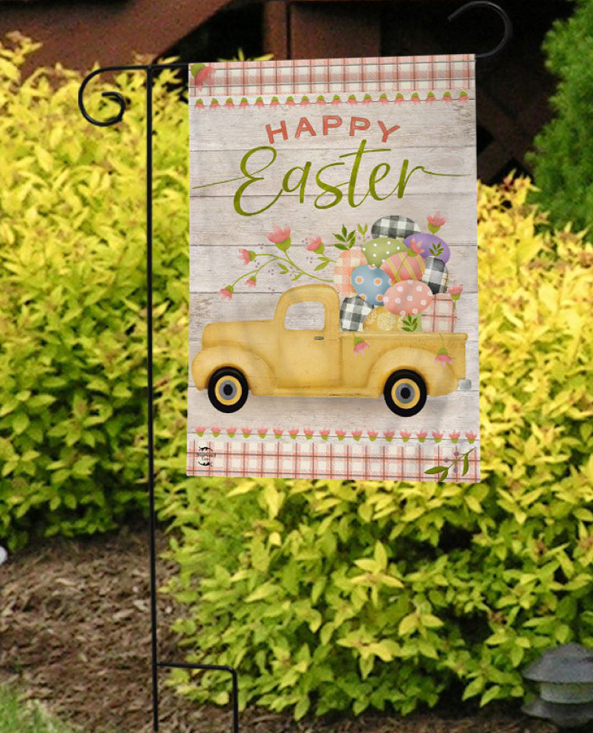 Easter Egg Pick-Up Truck Garden Flag