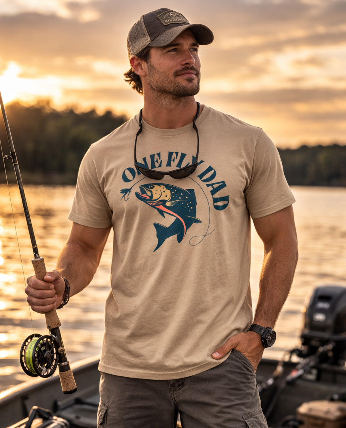 One Fly Dad Short Sleeve Tee Sand