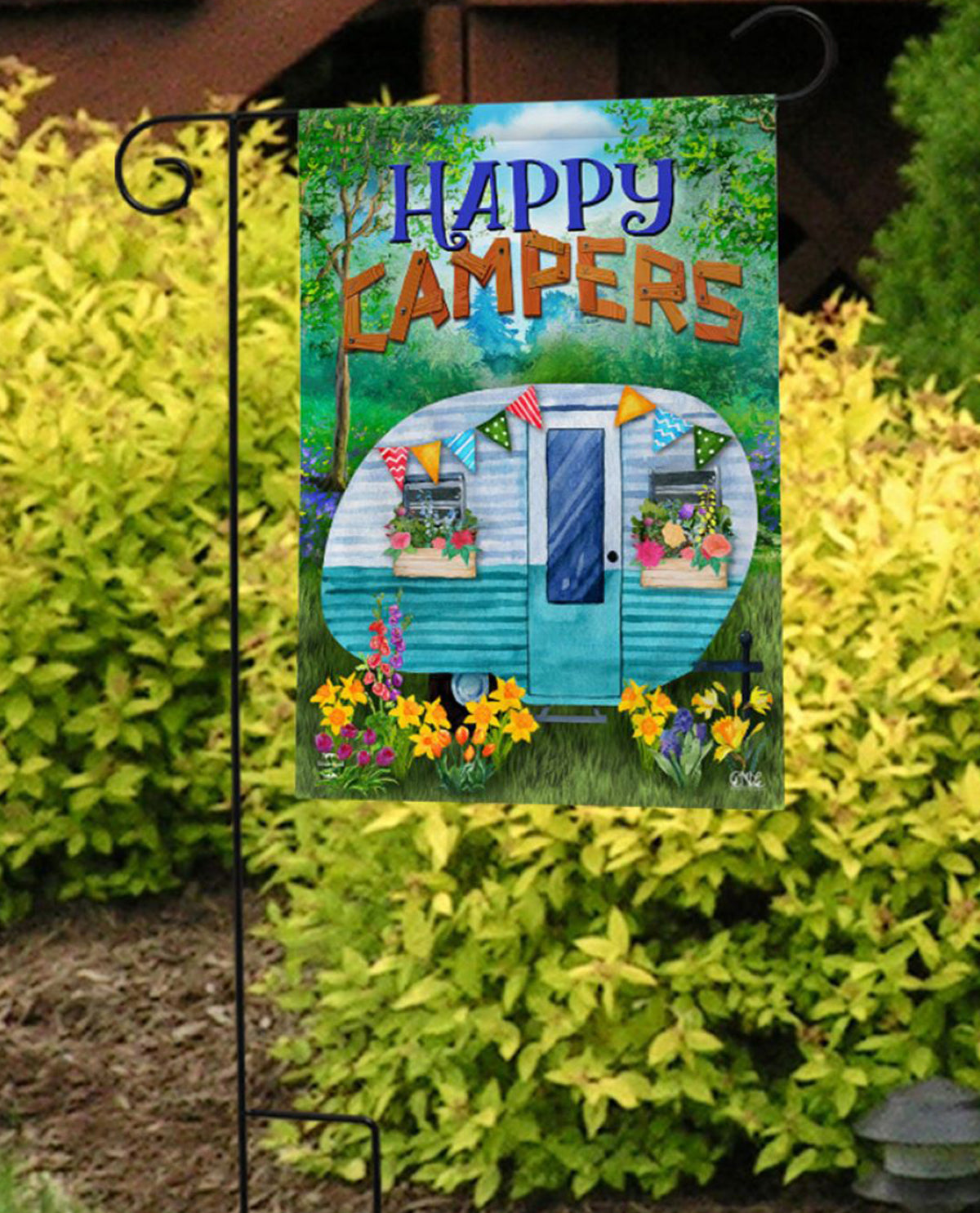 Spring Happy Camper Garden Flag