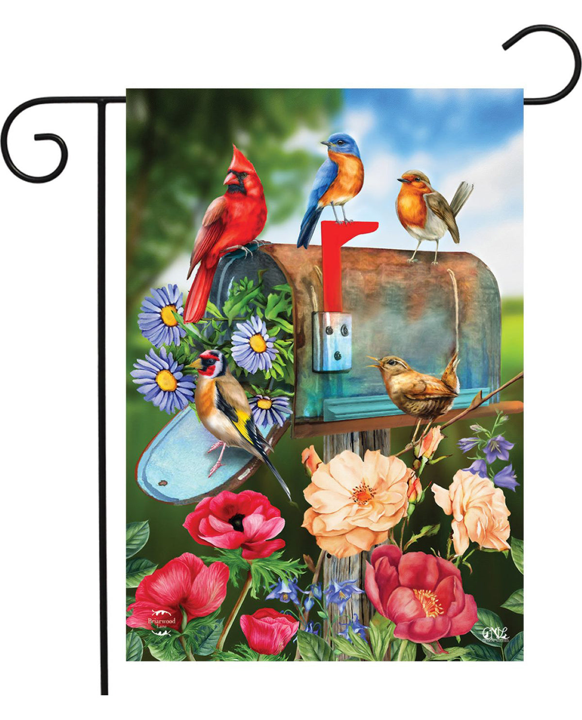 Birds & Mailbox Spring Garden Flag