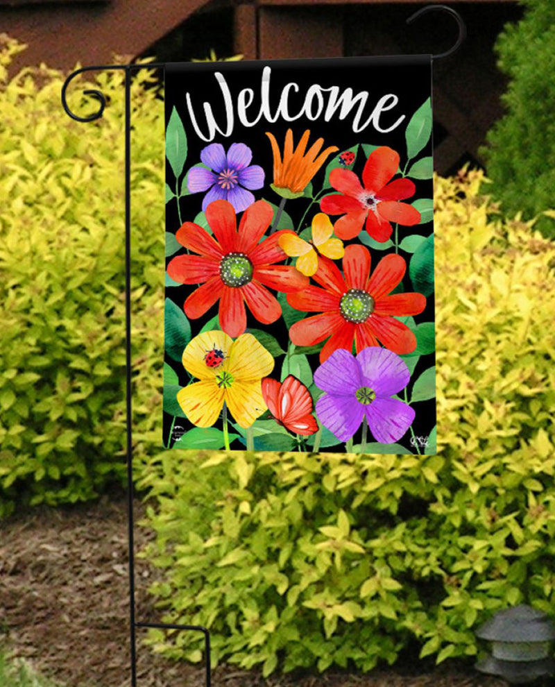 Whimsy Flowers Spring Garden Flag