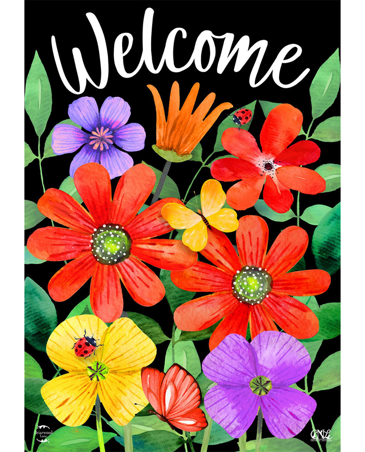 Whimsy Flowers Spring Garden Flag