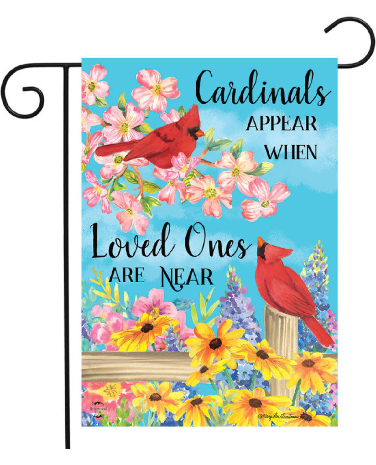 Cardinals Appear Spring Garden Flag