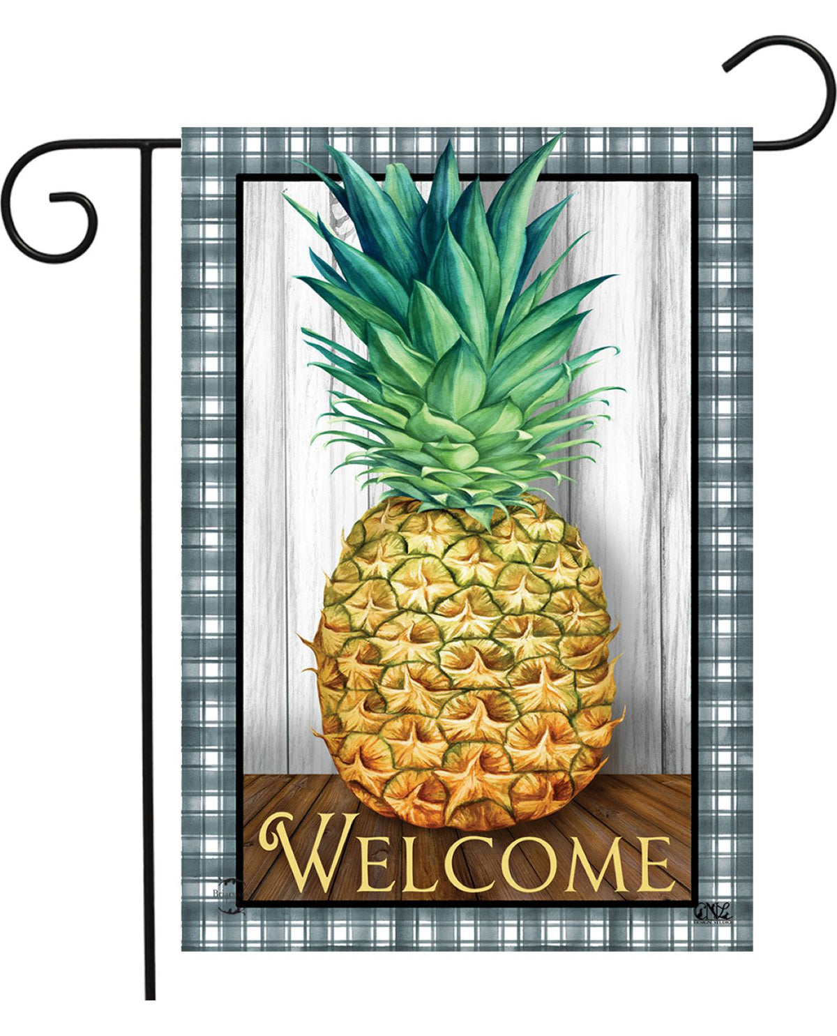 Checkered Pineapple Garden Flag