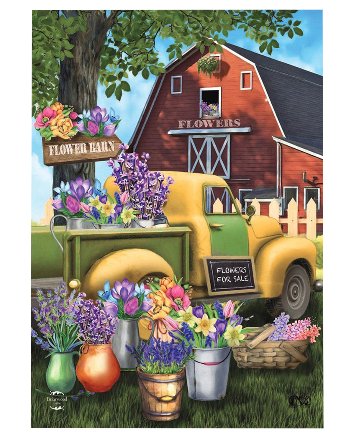 Flower Barn Spring Garden Flag