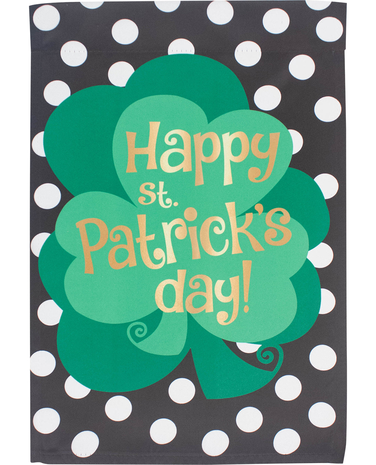 St. Patrick's Clovers Suede House Flag