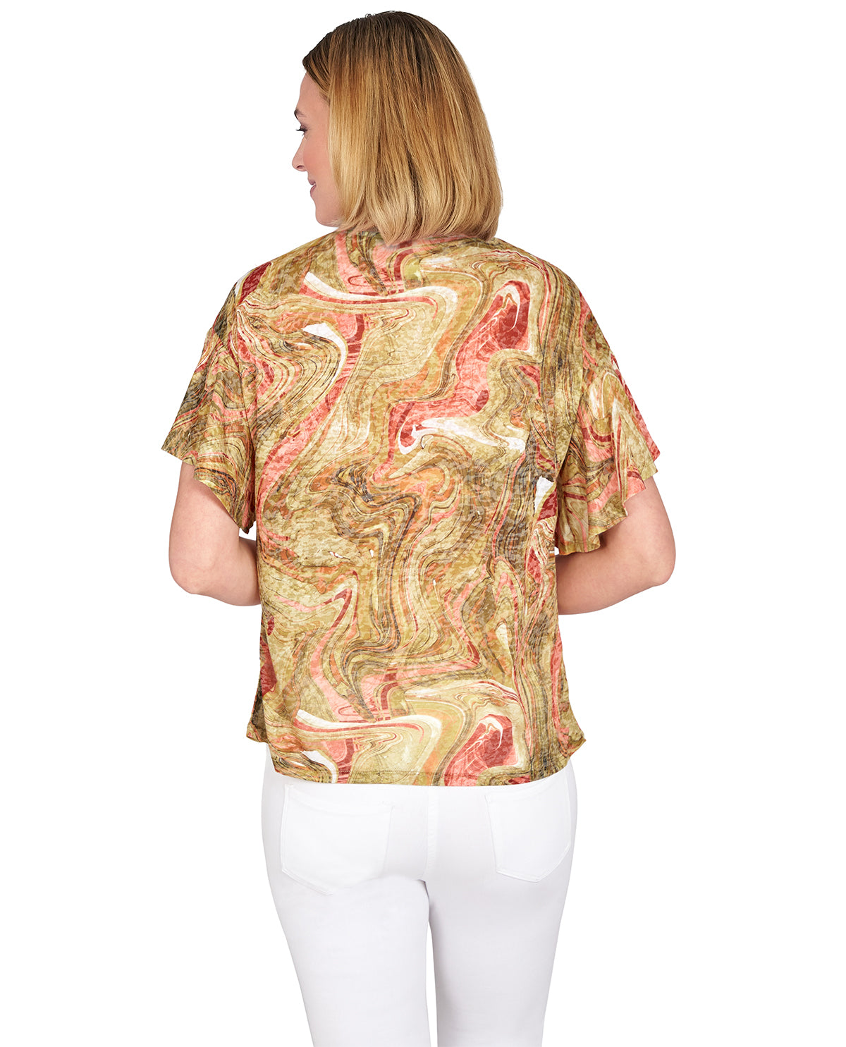 Ruby Road Missy Must Haves II Short Sleeve Abstract Sublimation Top