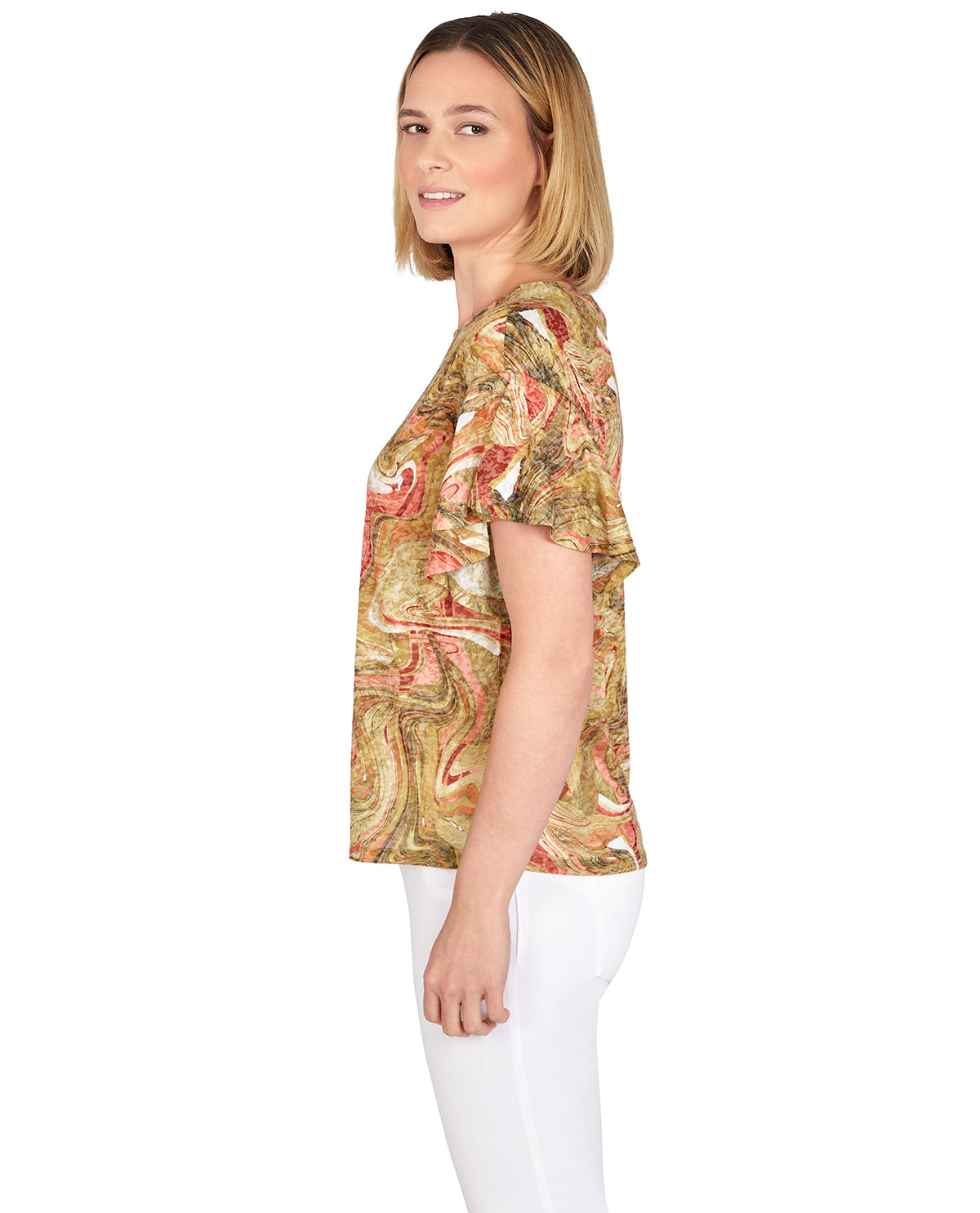 Ruby Road Missy Must Haves II Short Sleeve Abstract Sublimation Top