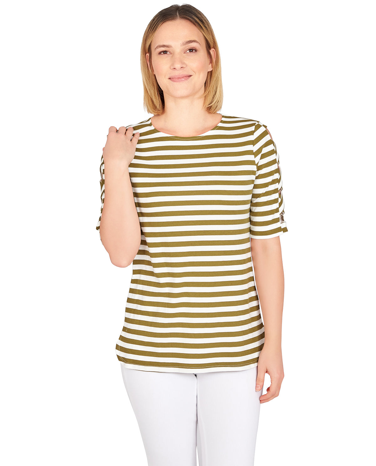 Ruby Road Missy Must Haves II Stripe Print Top