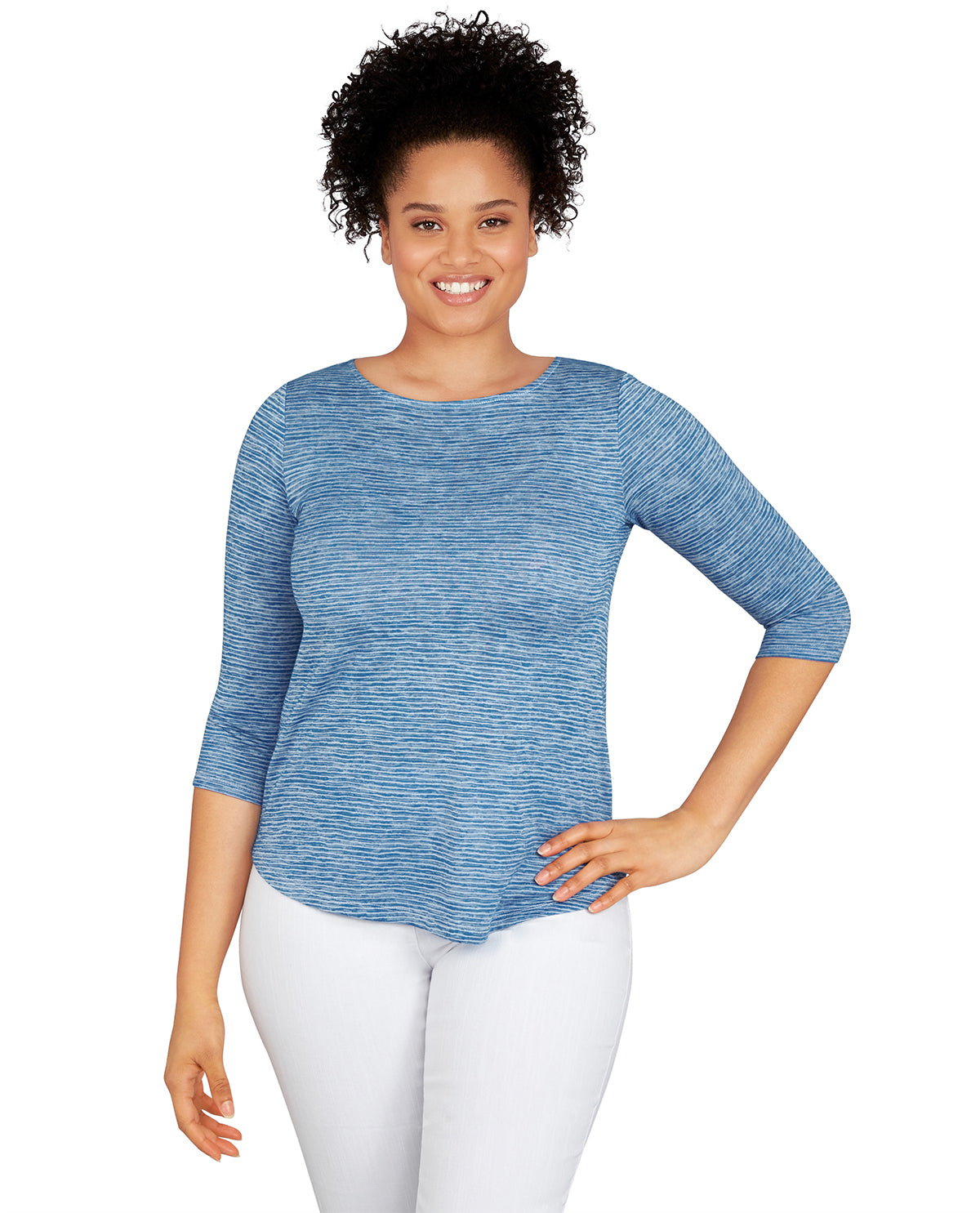Ruby Road Missy Must Haves II 3/4 Space Dye Top