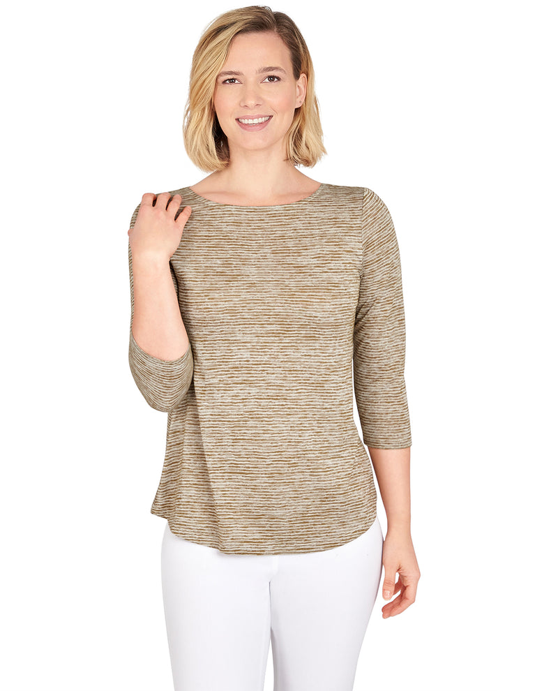 Ruby Road Missy Must Haves II 3/4 Space Dye Top