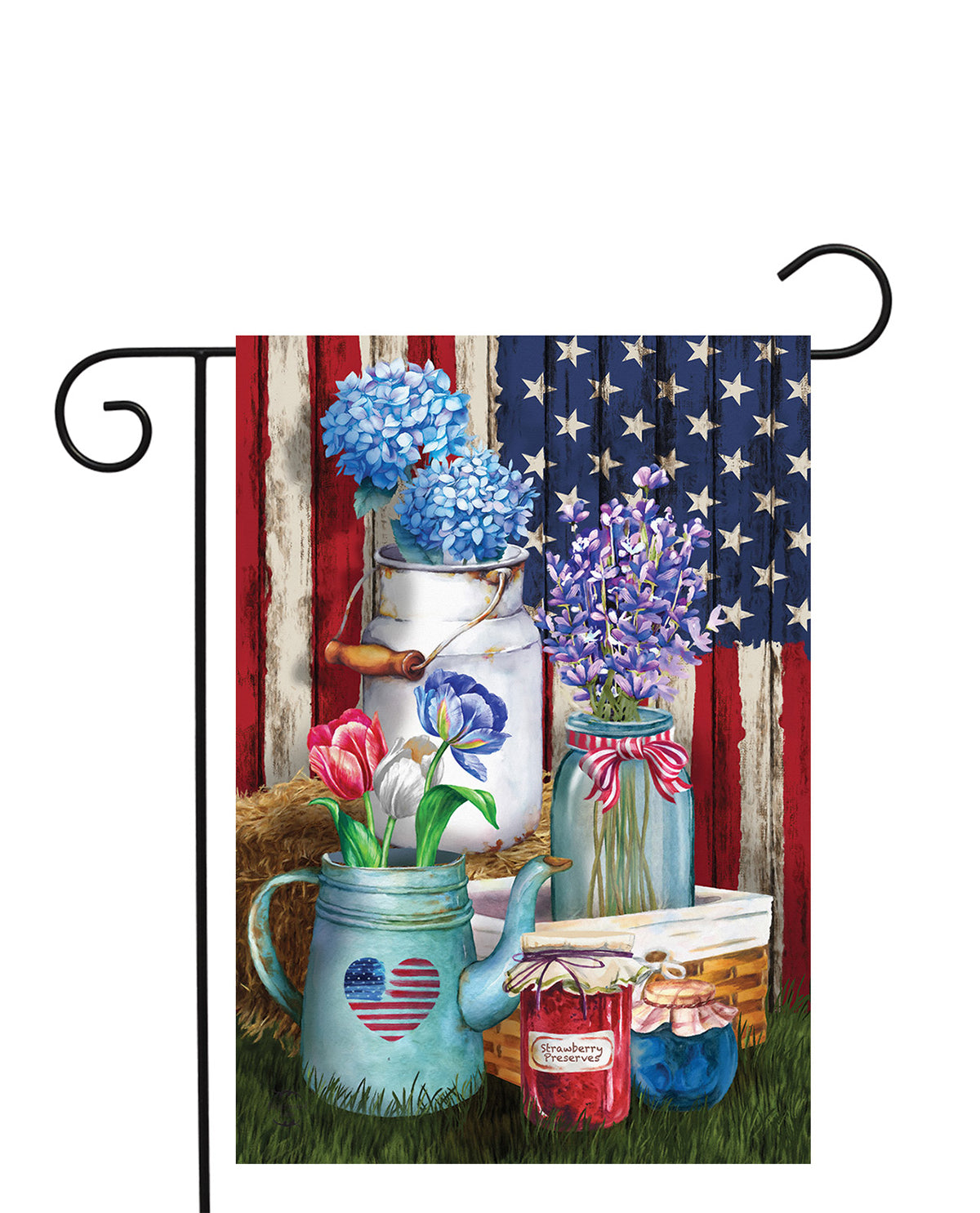 American Picnic Rustic Garden Flag
