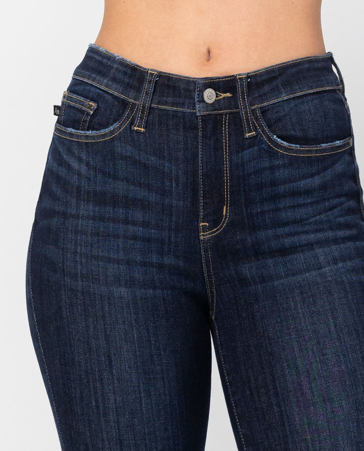 Judy Blue High Rise Raw Hem Flare Fit Denim