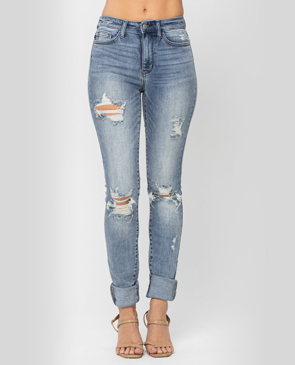 Hi-Rise Destroyed Slim Fit Judy Blue Jeans – Bloom Theory Boutique