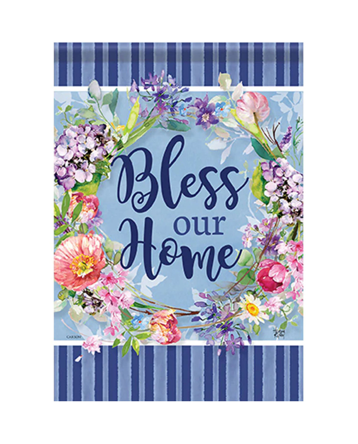 Bless Our Home Summer Wreath Garden Flag