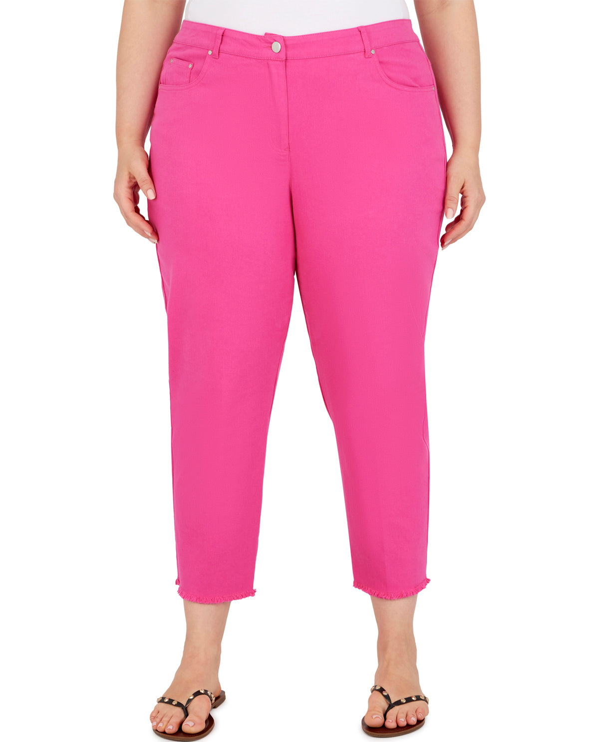 Ruby Road Color Pop Denim Ankle Pant Azalea