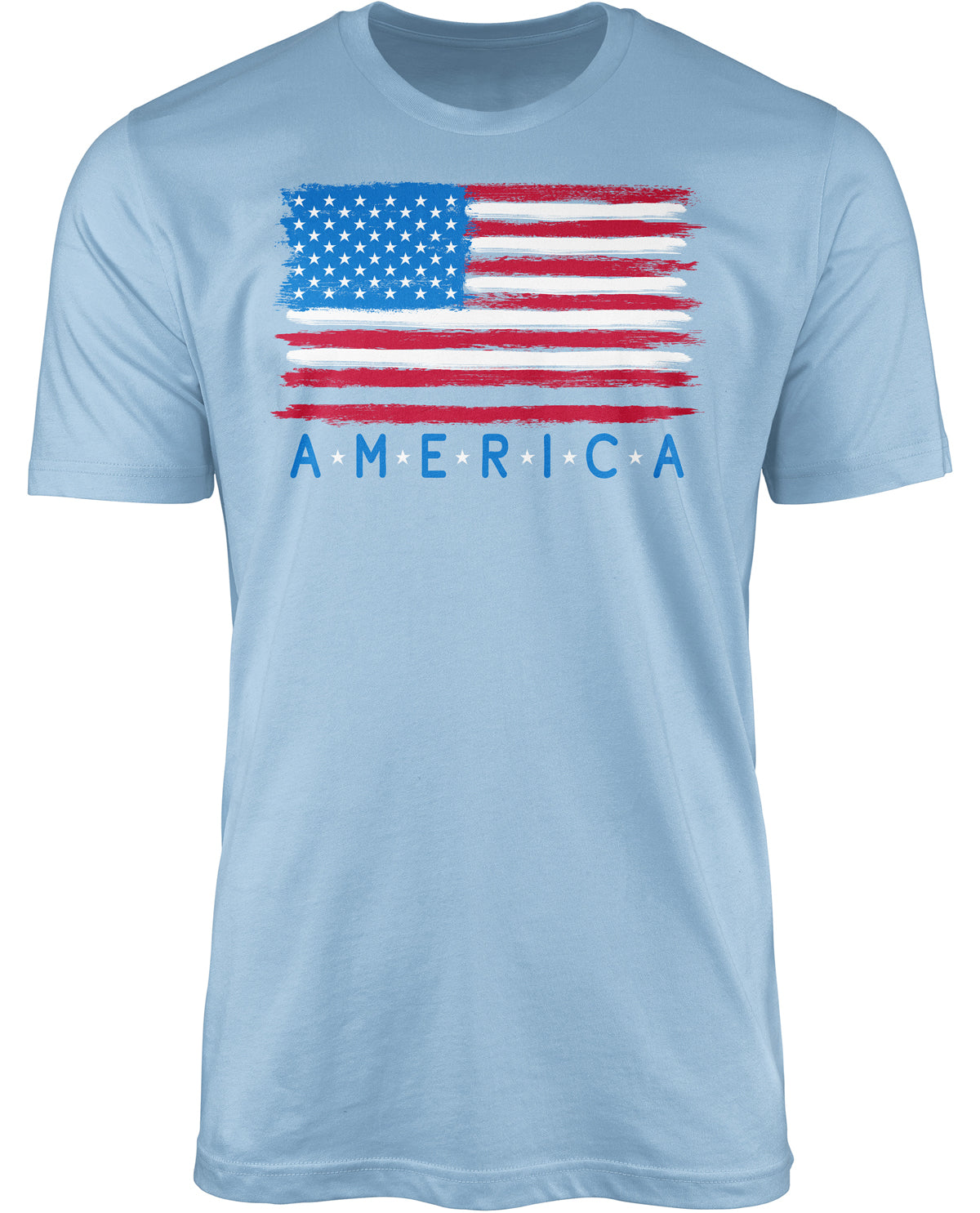 Sketch Flag Short Sleeve Screen Tee Lt Blue