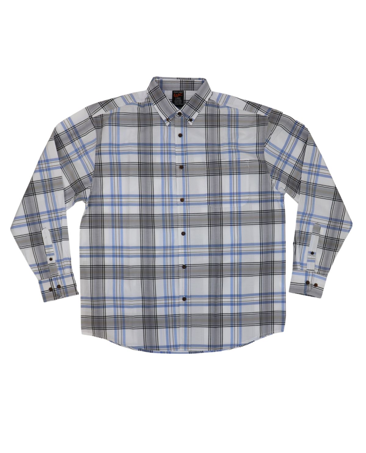 Walnut Creek Men's Big & Tall Long Sleeve Plaid Button Up Shirt