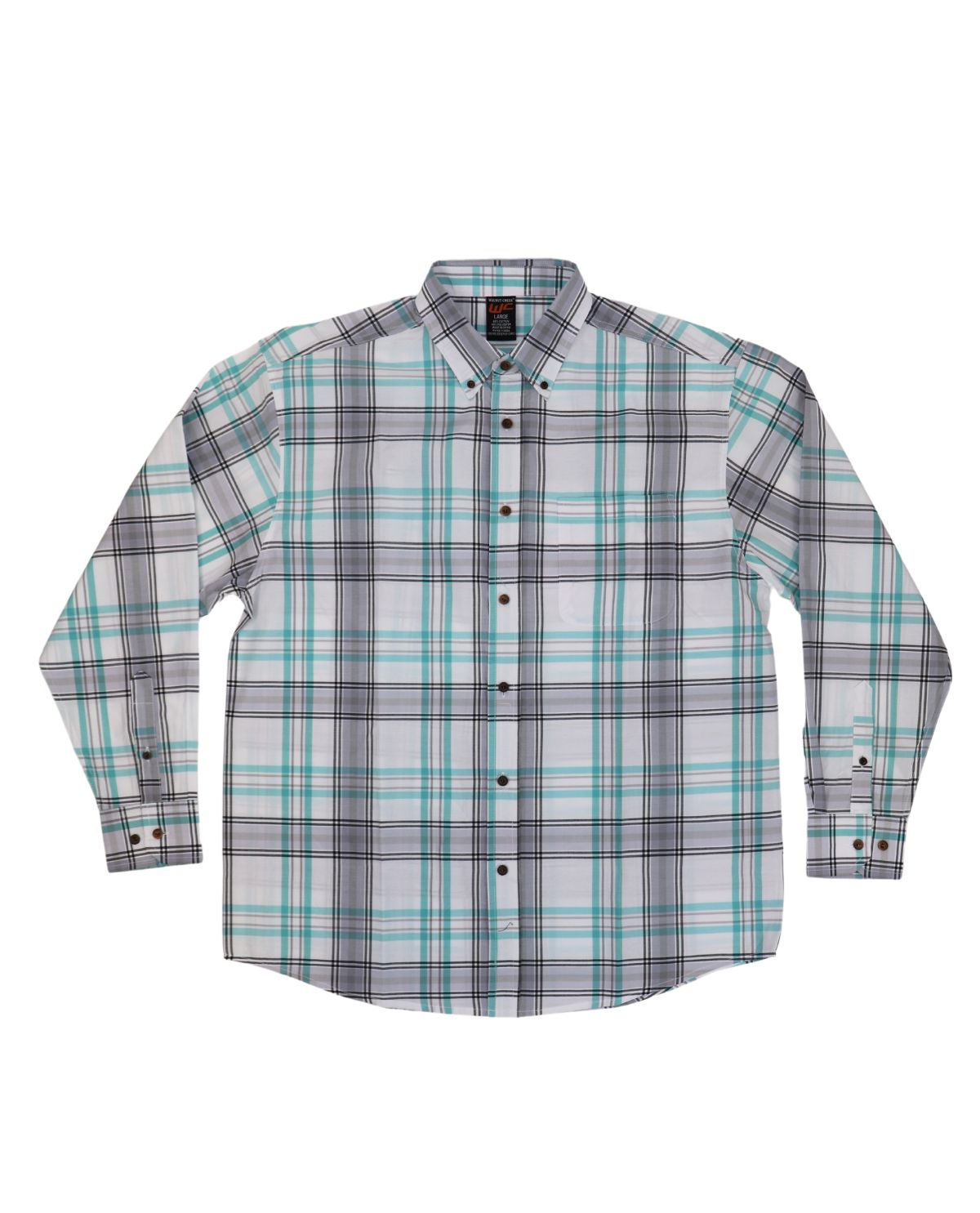 Walnut Creek Men's Big & Tall Long Sleeve Plaid Button Up Shirt