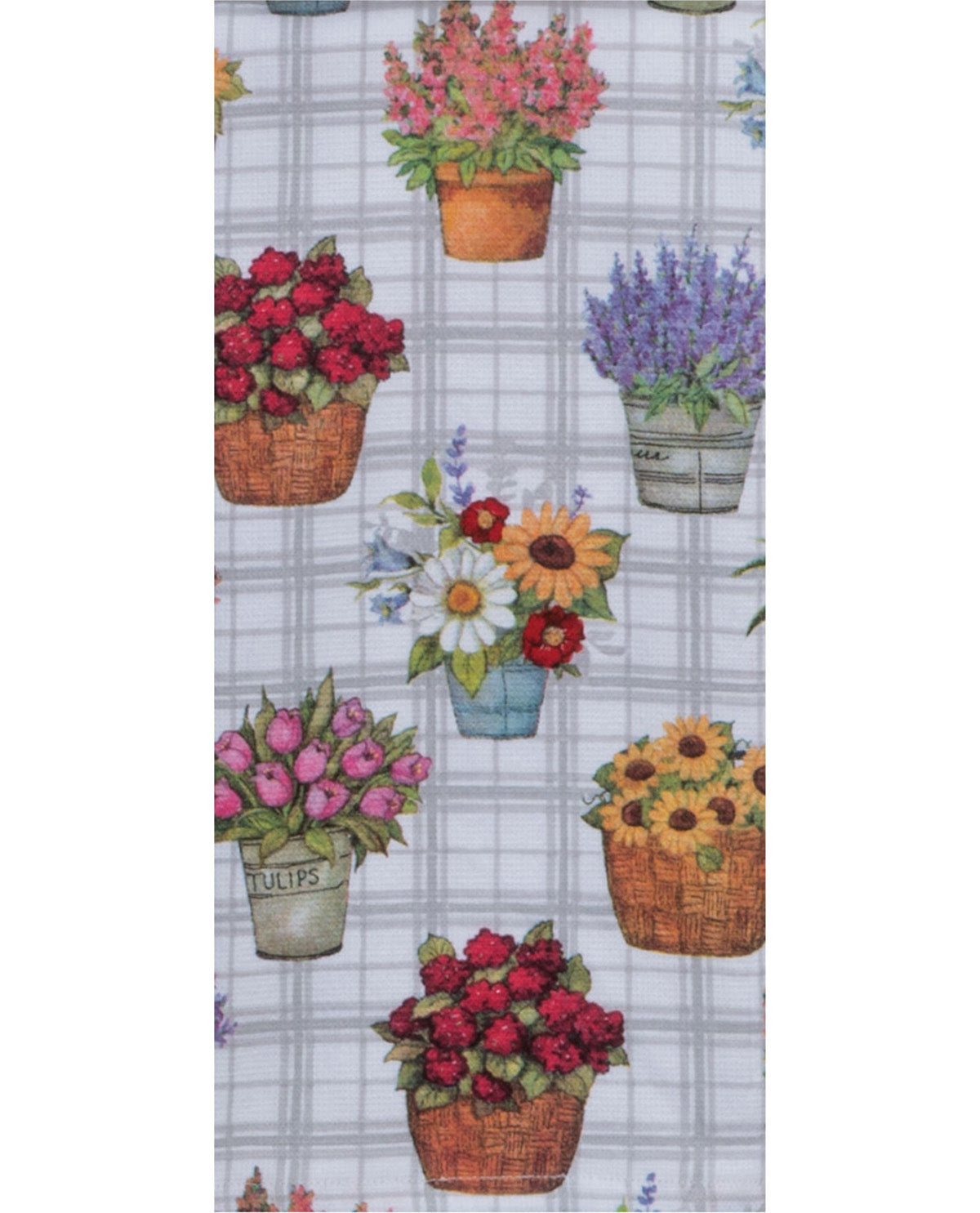 Farmer's Market Floral Pots Dual-Purpose Kitchen Towel