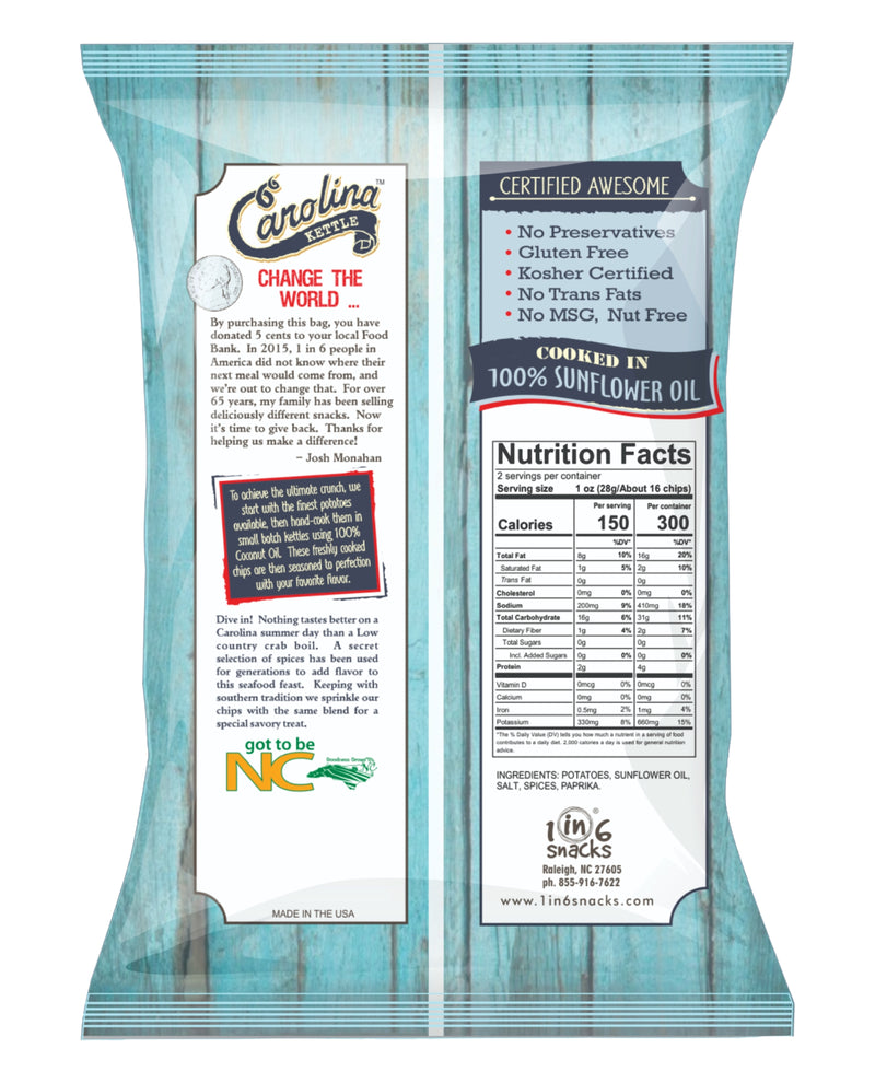 Coastal Crab Boil Kettle Cooked Potato Chips - 2oz Bag