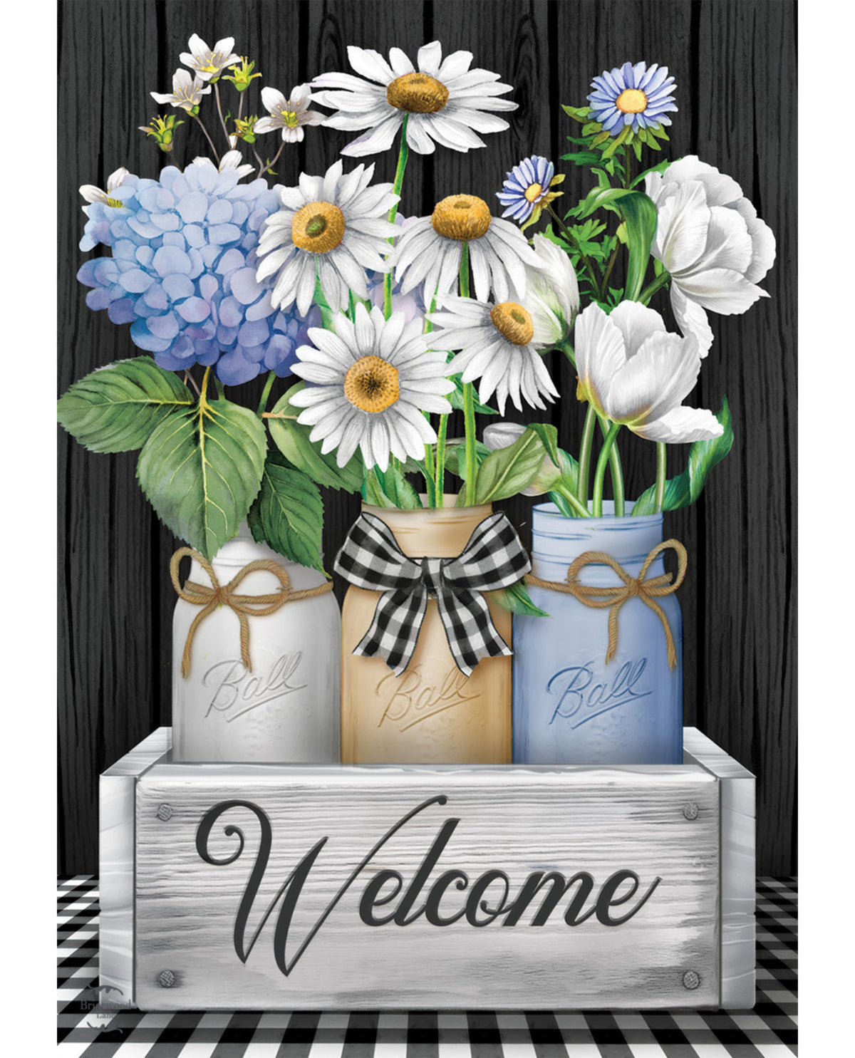 Crated Mason Jars Spring House Flag