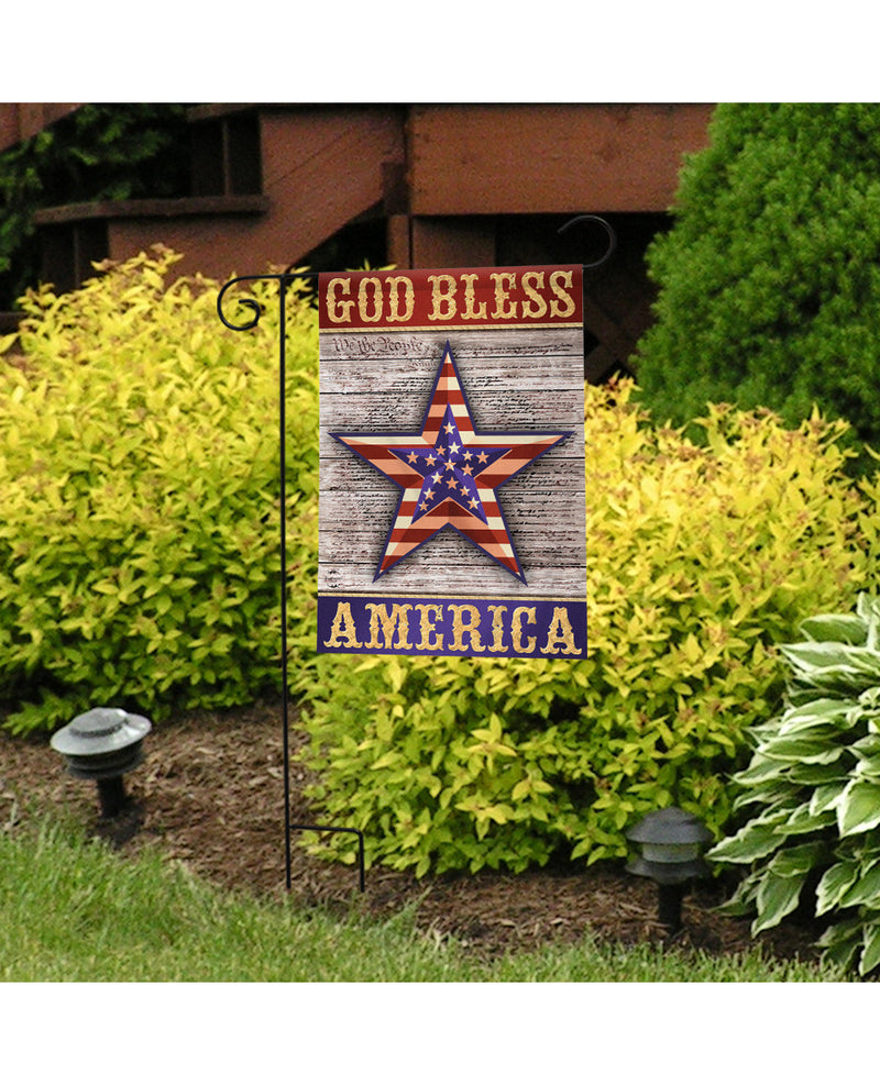 God Bless America Star Garden Flag