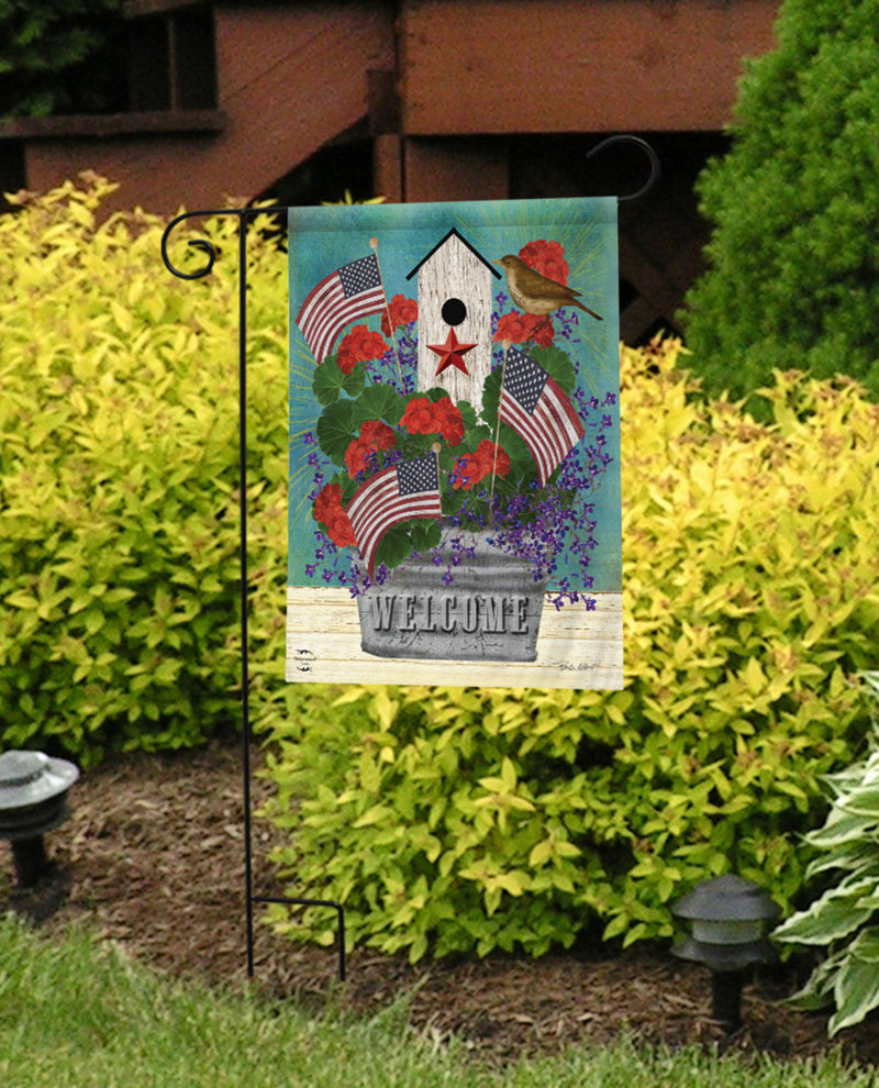All-American Birdhouse Garden Flag