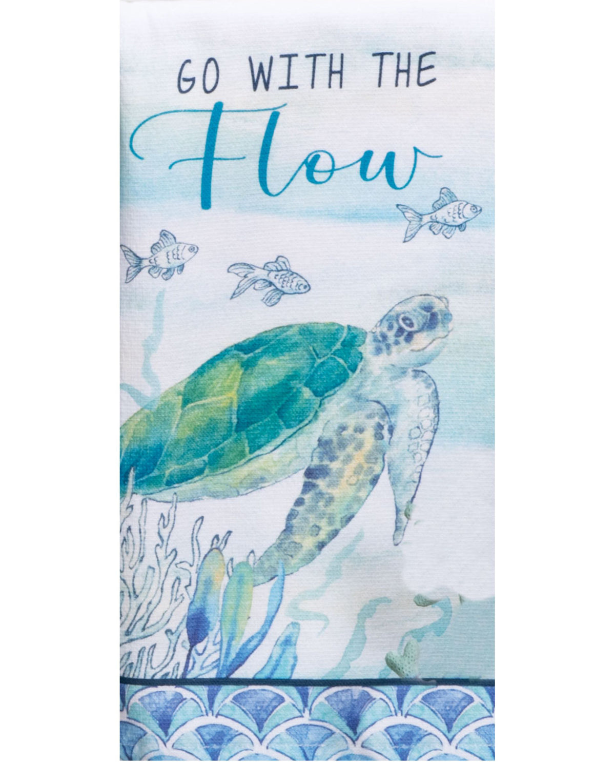 Blue Sea Turtle Dual Purpose Terry Cotton Kitchen Towel